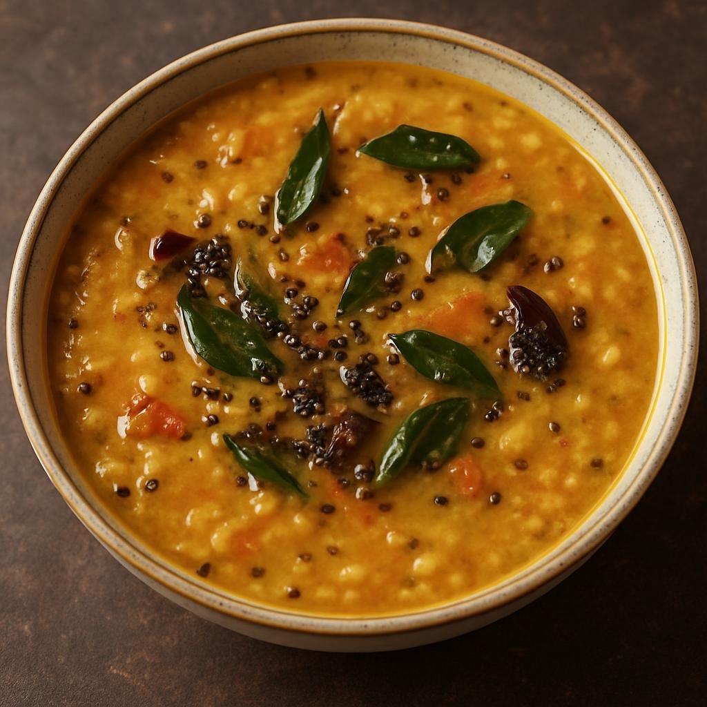 Entree: India – Rayalaseema – పప్పు చారు ➤ Pappu Charu (Tangy, soupy lentil stew flavored with tamarind, tomatoes, and a tempering of mustard, curry leaves, and spices) recipe