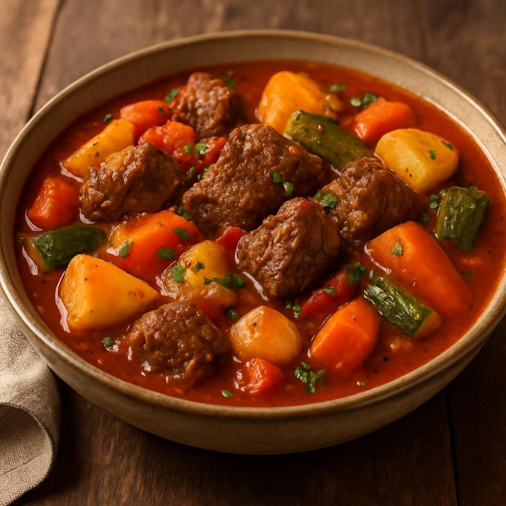 Entree: Algeria – Kabylie – بربوشة ➤ Berboucha (Hearty Kabyle lamb and vegetable stew simmered with tomatoes, garlic, and regional spices) recipe