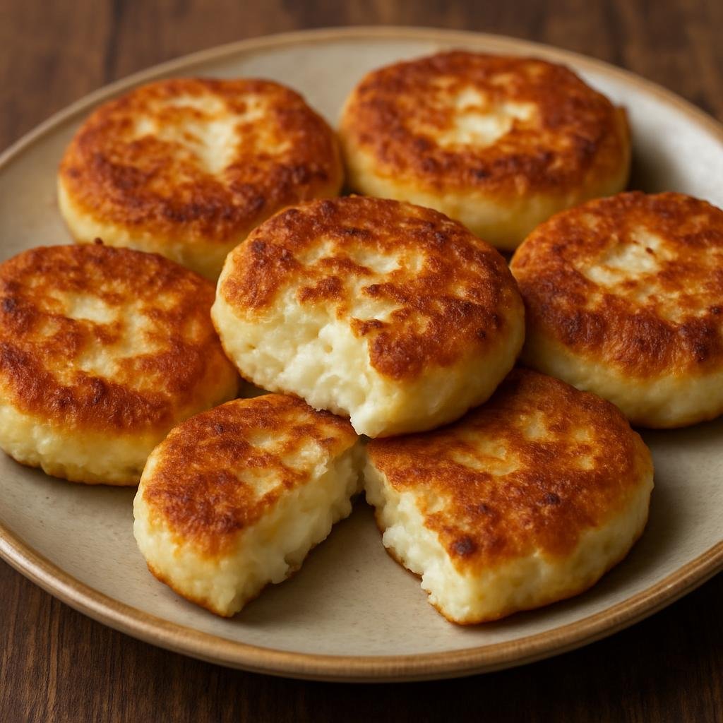 Entree: Georgia – Samegrelo – გებჯალია ➤ Gebjalia (Pan-fried cheese patties from Samegrelo with a crisp exterior and melty, salty interior) recipe