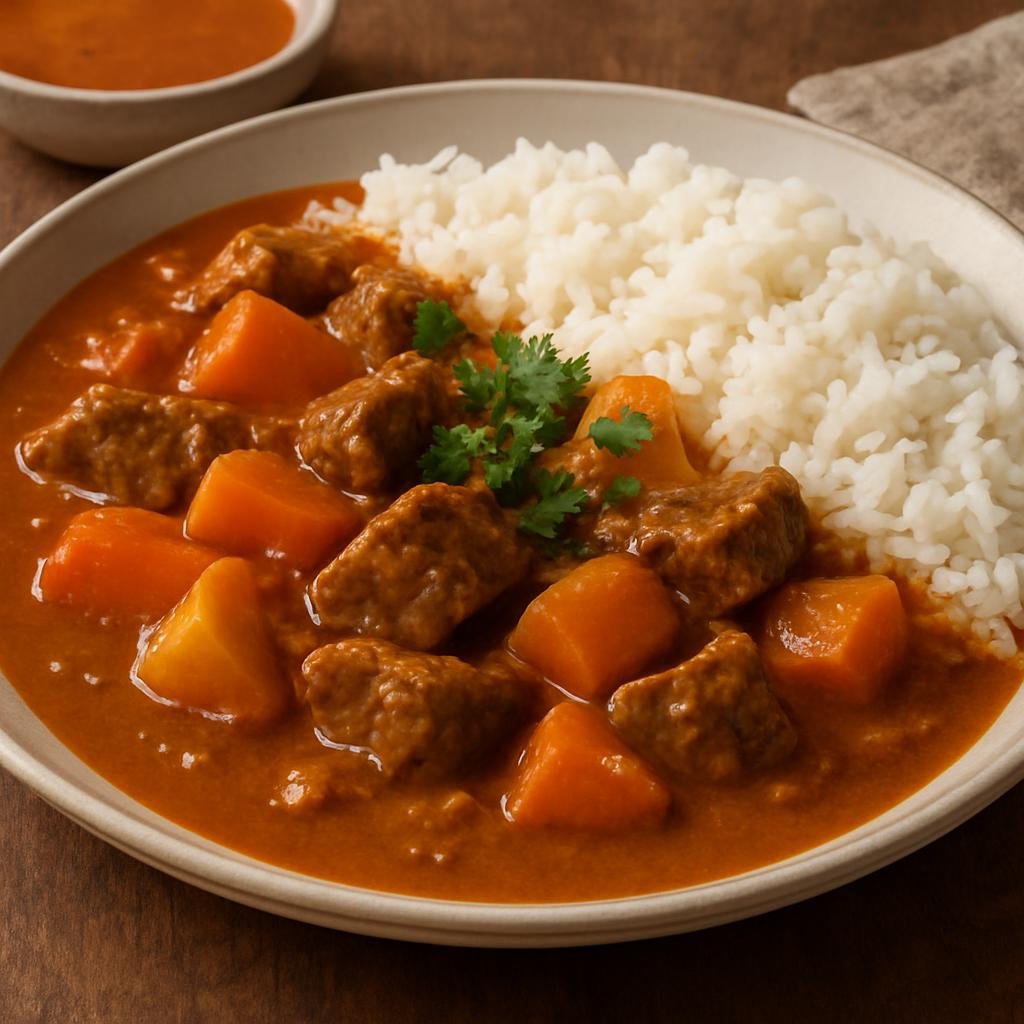 Entree: Senegal – Senegalese Wolof Cuisine – Domoda (A peanut-based meat and vegetable stew from Senegal, typically served with rice) recipe