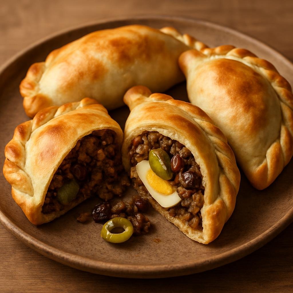 Entree: Chile – Northern Chile – Empanadas de Pino (Baked savory hand pies filled with seasoned beef, onions, raisins, olives, and hard-cooked egg) recipe