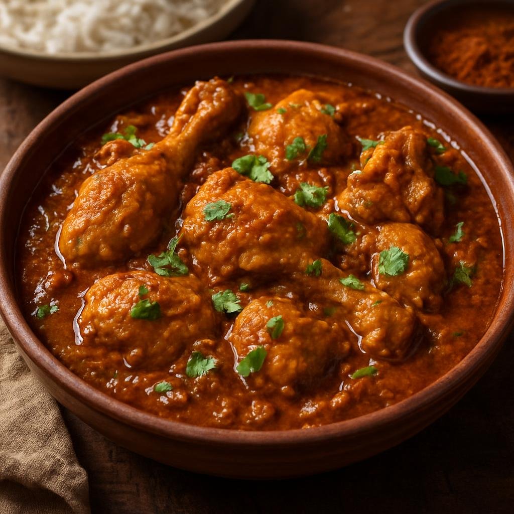 Entree: Nepal – Terai Lowlands – थारु कुखुरा करी ➤ Thāru Kukhurā Karī (A hearty spiced braised chicken prepared in the traditional style of the Tharu people of Nepal’s Terai plains) recipe