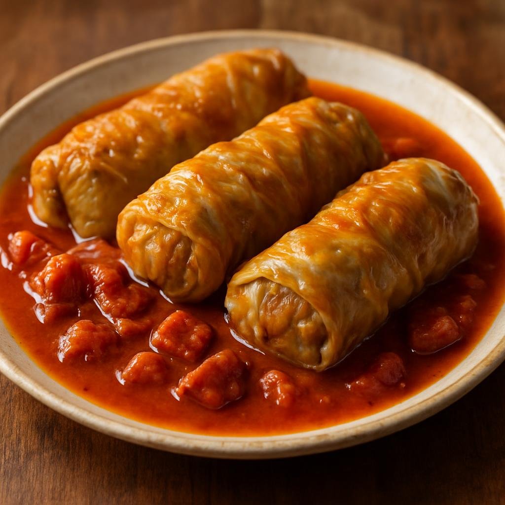 Entree: Bosnia and Herzegovina – Southern Culinary Region – Sarma (Cabbage leaves stuffed with a seasoned mix of ground meat and rice, slowly braised in a savory tomato and smoked-meat broth) recipe