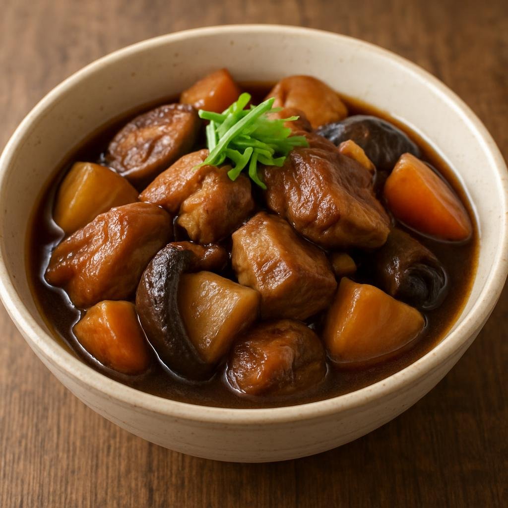 Entree: Japan – Hokuriku – 治部煮 ➤ Jibuni (Kanazawa-style stewed duck and vegetables in a thick soy-dashi glaze) recipe