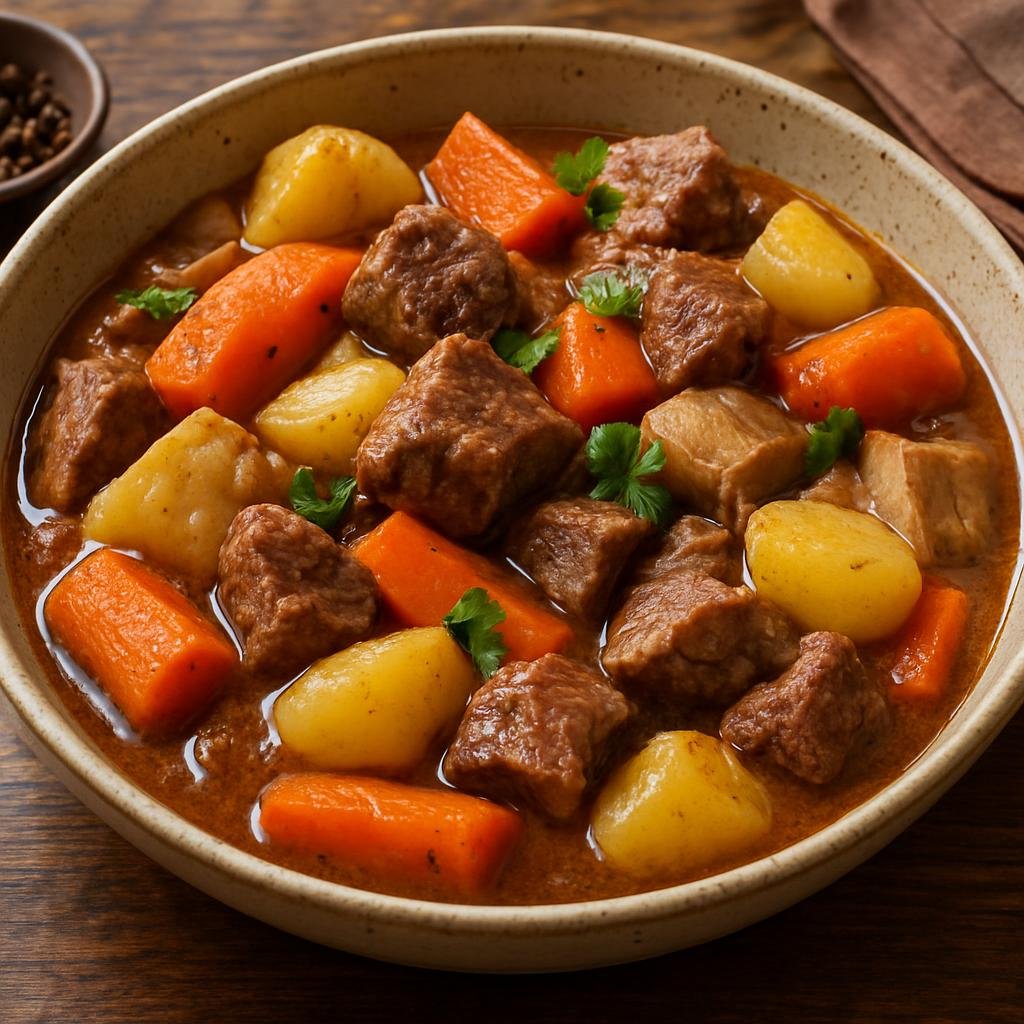 Entree: Finland – Lapland – Karjalanpaisti (Traditional slow-braised Karelian meat stew of mixed beef and pork with root vegetables) recipe