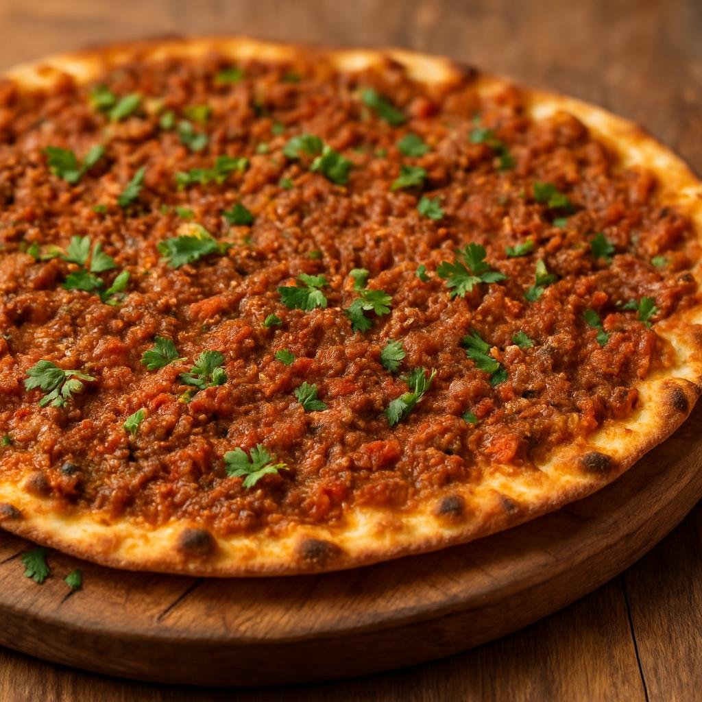 Entree: Armenia – Lake Sevan – لահմաջուն ➤ Lahmajun (Thin flatbread topped with spiced minced meat and herbs, baked until crisp) recipe