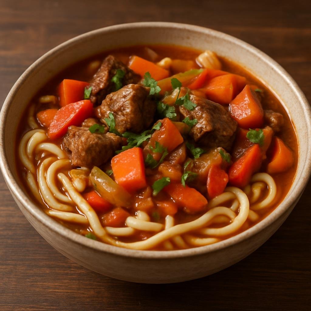 Entree: Kazakhstan – Western Steppe Kazakhstan – лагман ➤ Lagman (Hearty Central Asian hand-pulled wheat noodle stew with braised meat and vegetables) recipe