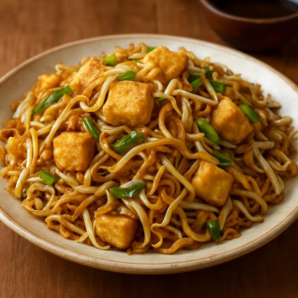 Entree: Indonesia – Betawi Jakarta – Toge Goreng (Stir-fried Betawi-style seasoned bean sprouts with tofu and noodles) recipe