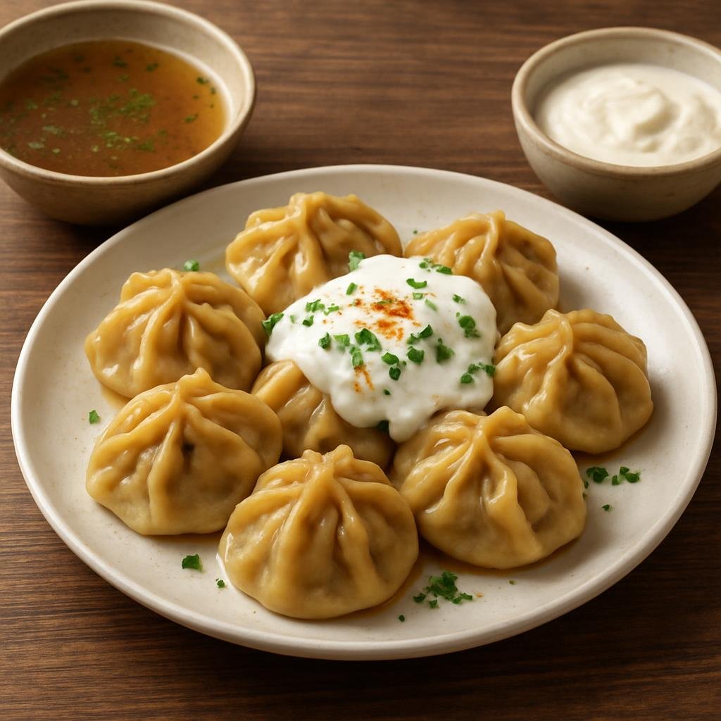 Entree: Armenia – Lake Sevan – մանթի ➤ Manti (Small Armenian baked meat dumplings served with garlic yogurt and meat broth) recipe
