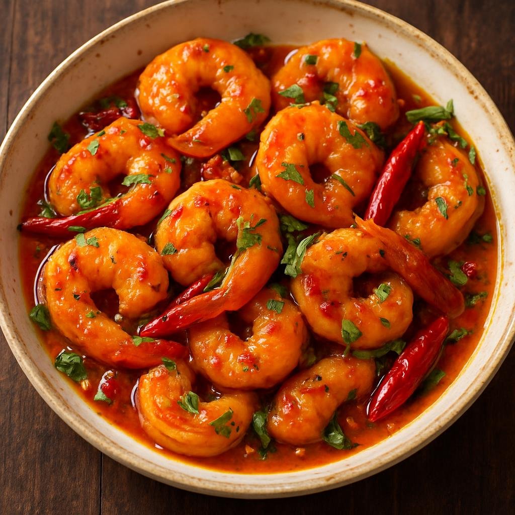 Entree: Antigua and Barbuda – Southern Culinary Region – Pepper Shrimp (Spicy Caribbean-style sautéed shrimp with hot pepper, garlic, and fresh herbs) recipe