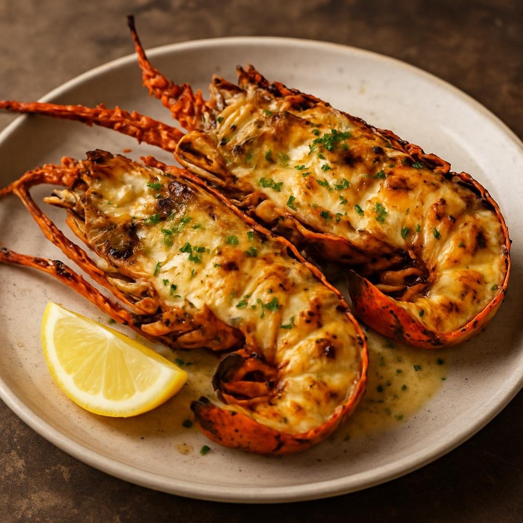 Entree: French Polynesia – Southern Culinary Region – Tahitian Grilled Lobster (Split and char-grilled spiny lobster finished with a coconut-vanilla butter and citrus) recipe
