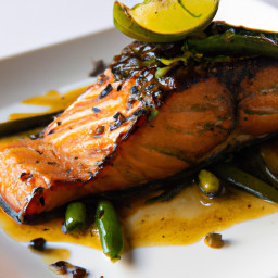 Entrée: United States – Bourbon Glazed Salmon from the United States recipe