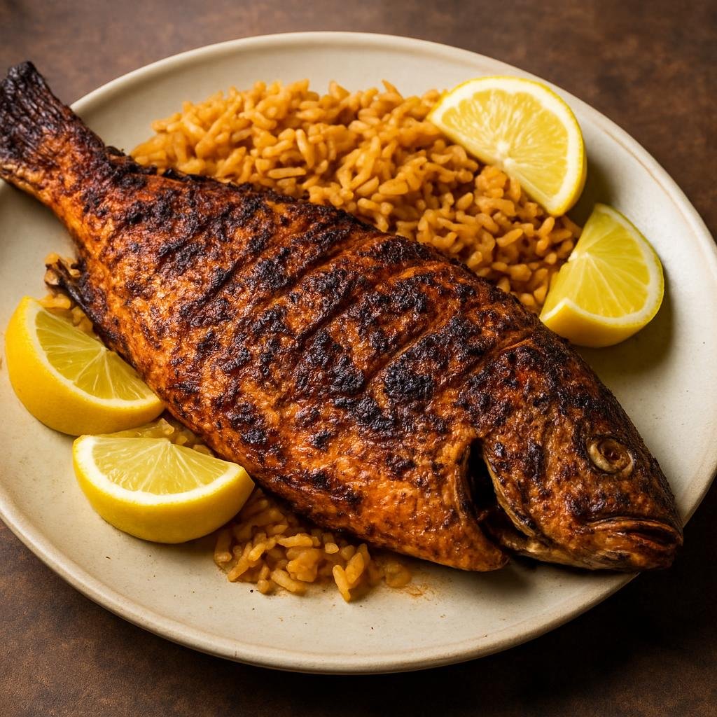 Entree: Egypt – Nubian Egypt – سمك مشوي ➤ Samak Mashwi (Grilled fish marinated in Nubian-style spices and lemon) recipe