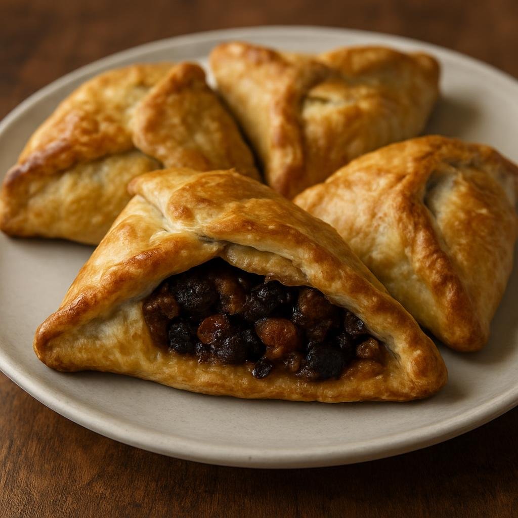 Entree: United Kingdom – England - Midlands – Coventry Godcake (Traditional folded shortcrust pastry filled with spiced mincemeat and dried fruit, baked until golden) recipe
