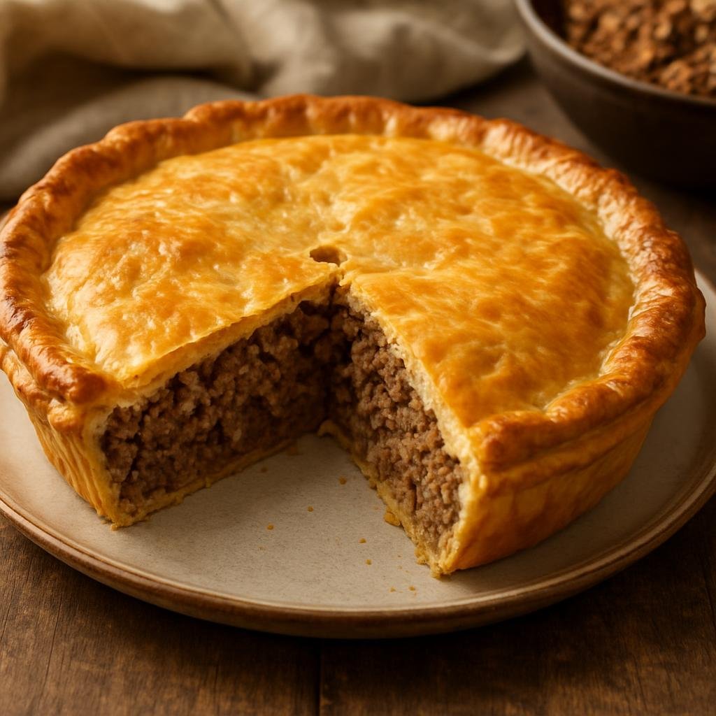 Entree: Canada – Montreal – Tourtière (Savory Quebecois meat pie of spiced ground meats baked in a flaky pastry) recipe