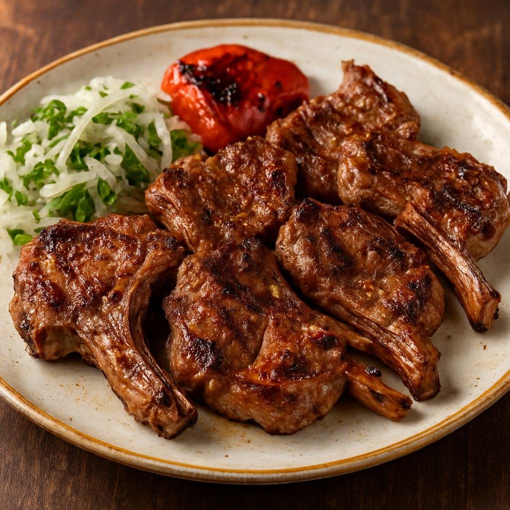 Entree: Turkey – Gaziantep – Küşleme (Charcoal-grilled tender lamb loin steaks seasoned in a simple Gaziantep style) recipe
