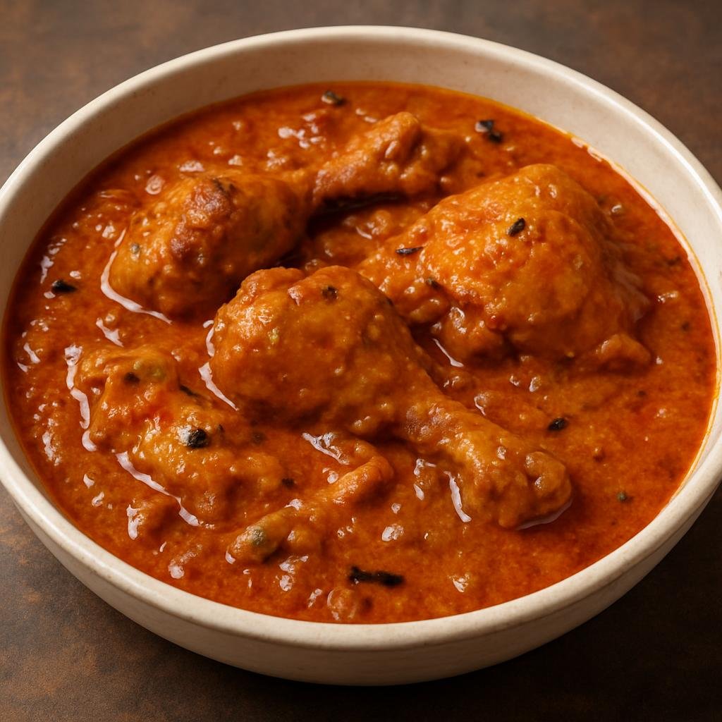 Entree: India – Bohri Muslim Cuisine – Bohri Chicken Curry (Bohri-style chicken curry simmered in a rich onion-tomato and yogurt gravy with warm spices) recipe