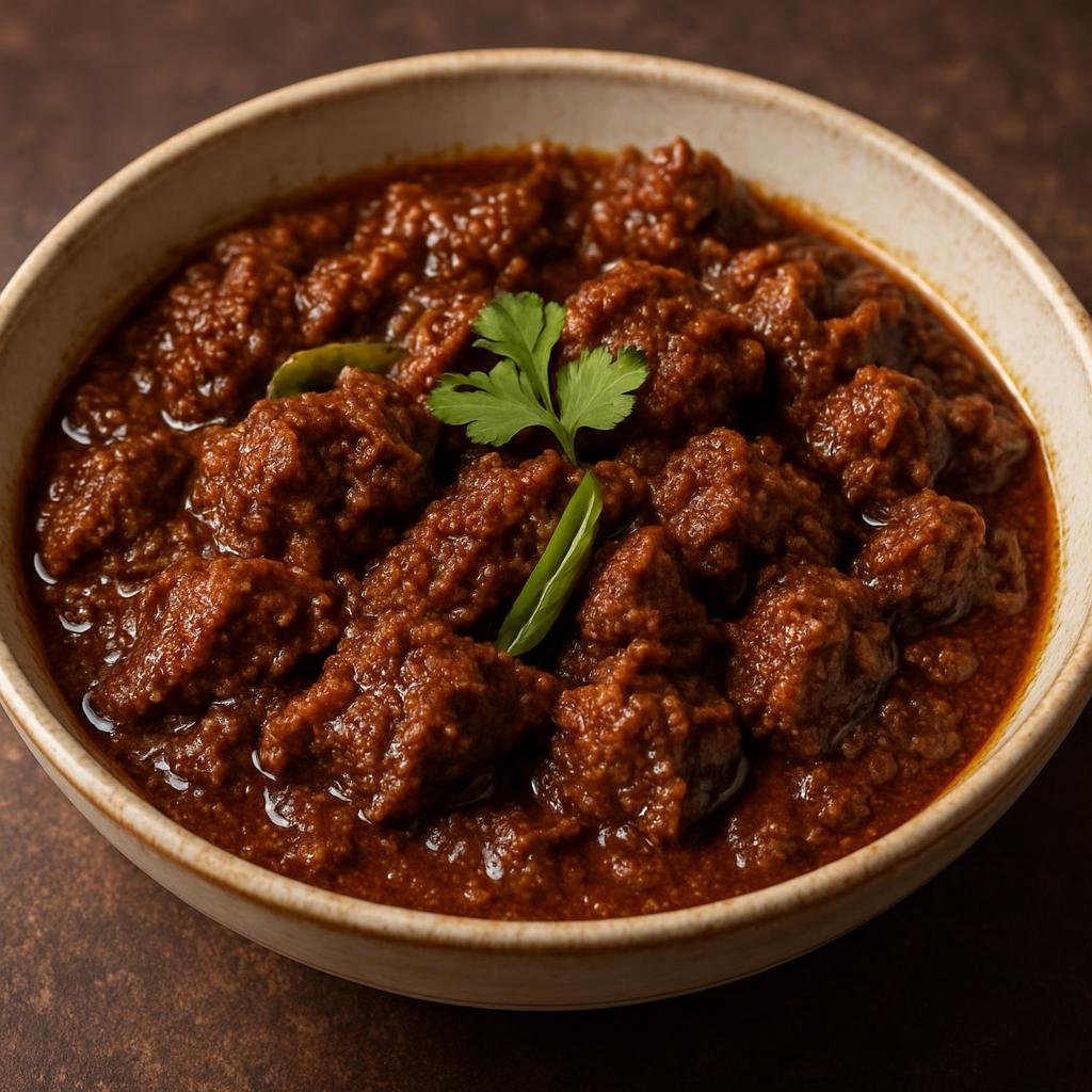 Entree: Bangladesh – Sylhet – বিফ ভুনা ➤ Bif Bhuna (Dry, highly spiced Bengali-style beef curry with a deeply browned masala and reduced gravy) recipe