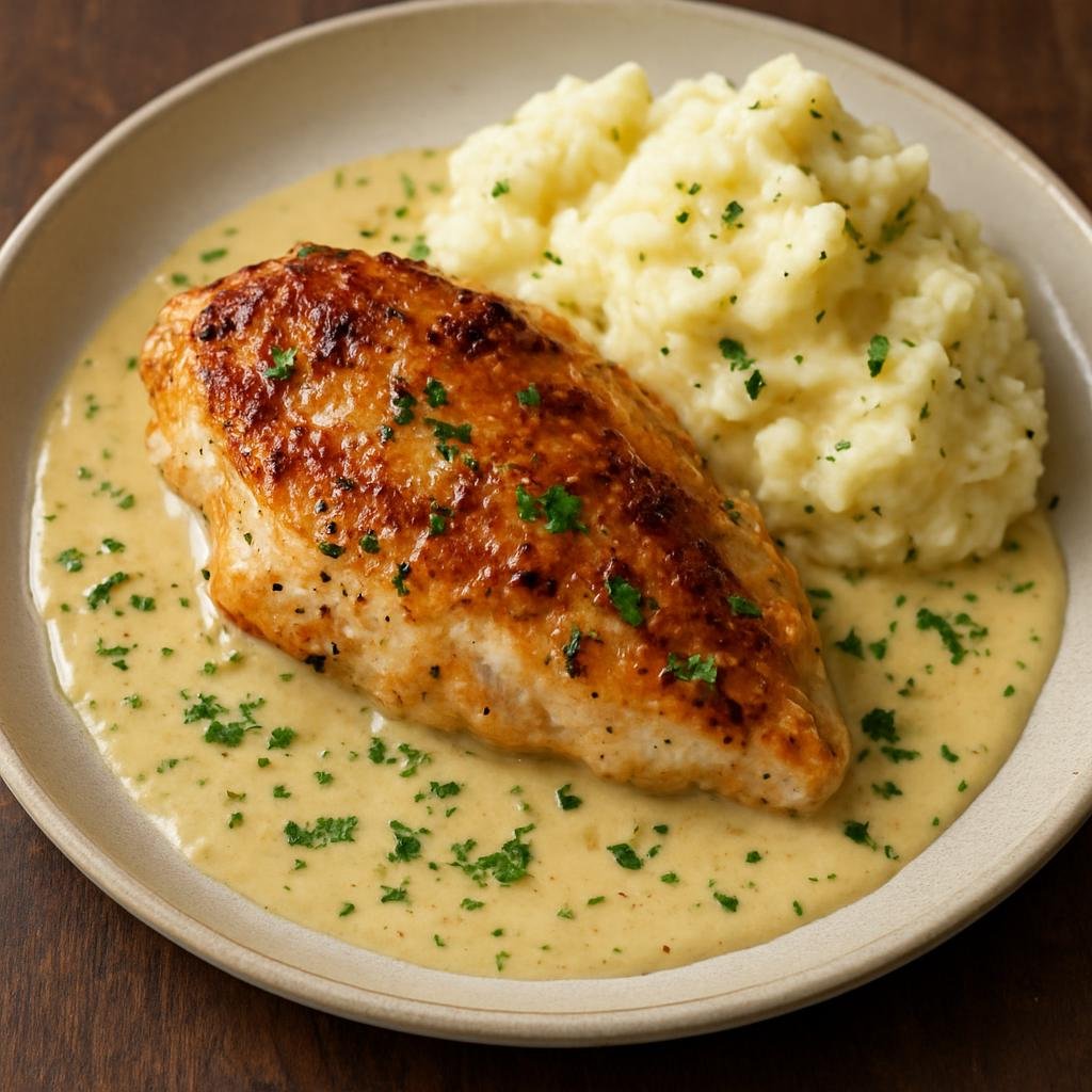 Entree: Canada – Montreal – Poulet à la Dijonnaise (Pan-seared chicken in a creamy Dijon mustard sauce) recipe
