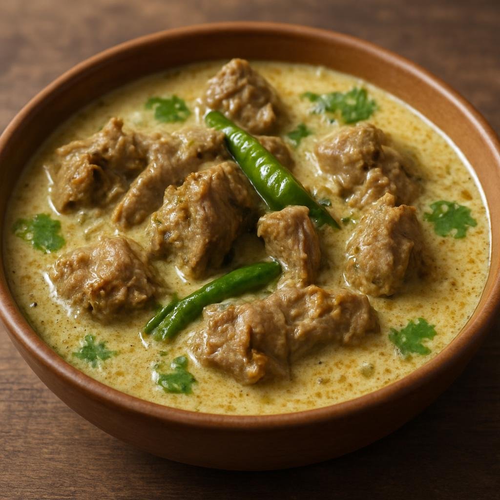 Entree: Bangladesh – Sylhet – মাটন রেজালা ➤ Maṭon Rejālā (Slow-cooked spiced mutton in a rich, creamy yogurt-based Mughlai gravy) recipe