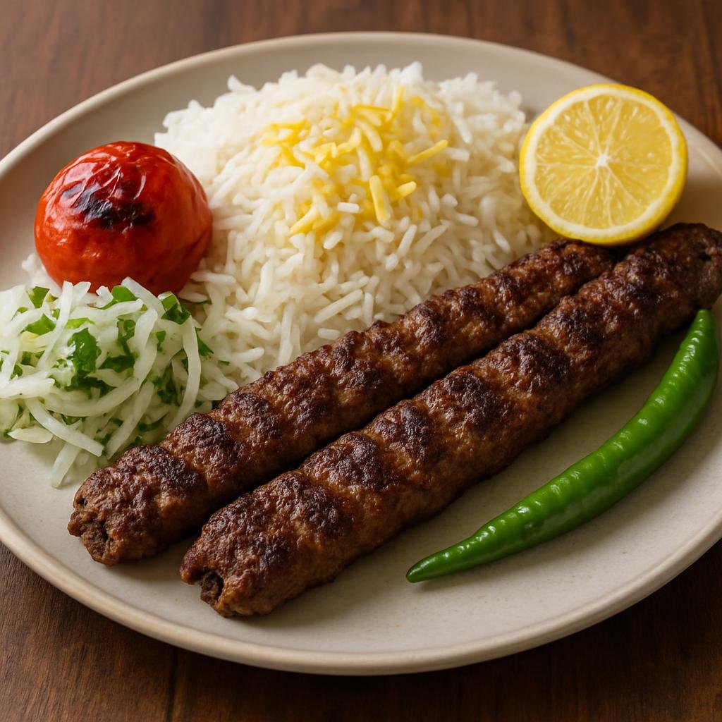 Entree: Iran – Kurdish Iran – کباب کوبیده ➤ Kabāb Kūbīdeh (Grilled skewered minced lamb and beef seasoned with onion and spices) recipe