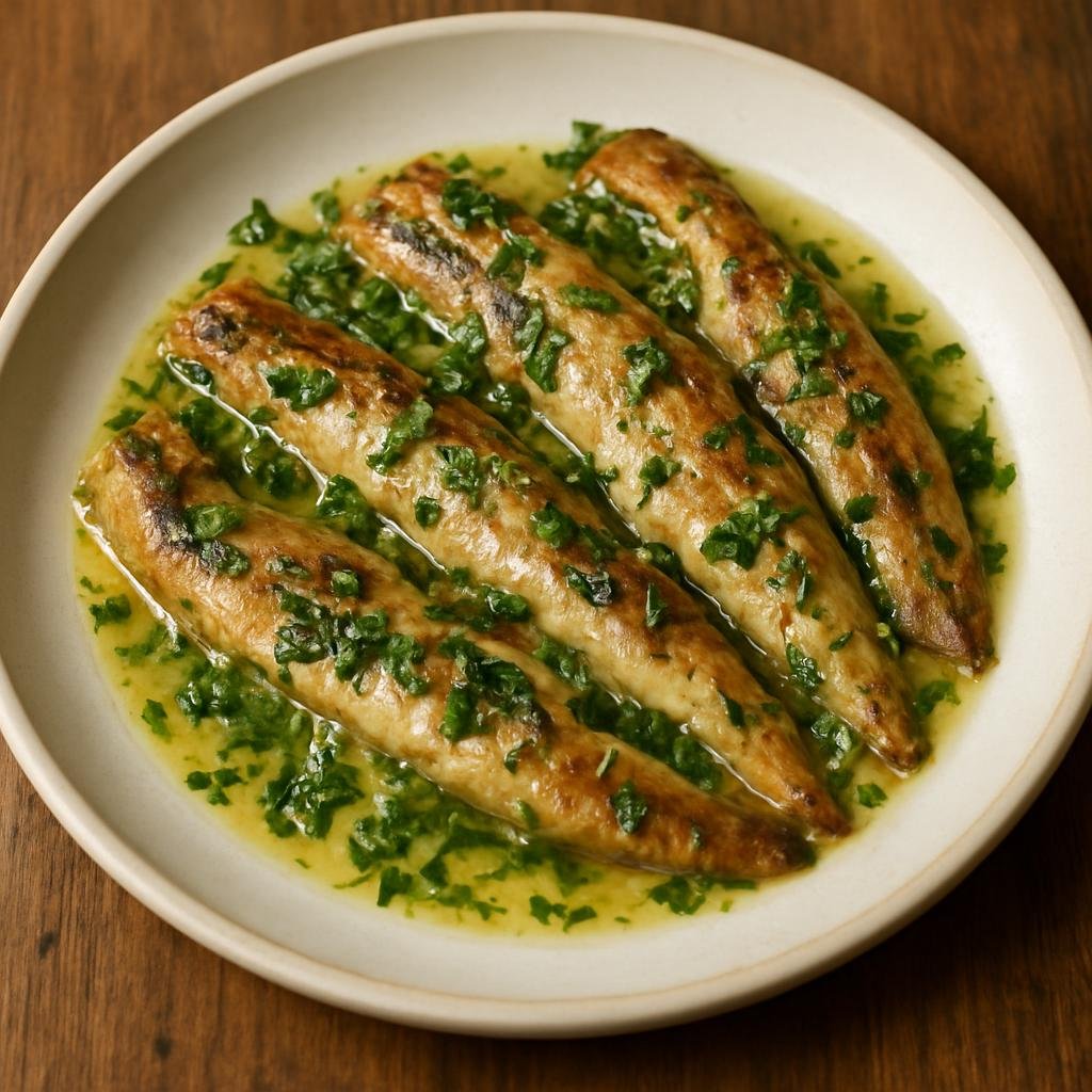 Entree: United Kingdom – Northern Ireland – Lough Neagh Eel (Stewed freshwater eel from Lough Neagh cooked and finished in a buttery parsley and lemon sauce) recipe