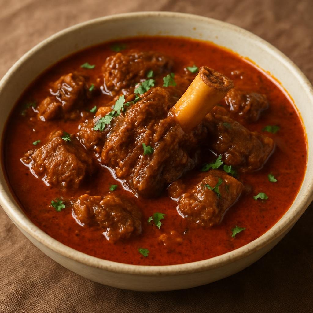 Entree: Pakistan – Mughlai Pakistani – مٹن روگان جوش ➤ Mutton Rogan Josh (Fragrant slow-braised mutton in a rich, spiced red gravy) recipe