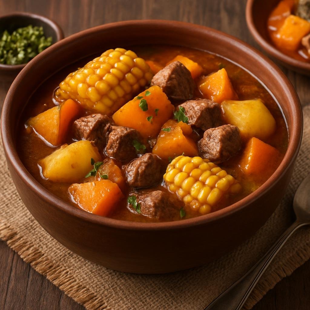 Entree: Argentina – Northwest Argentina – Carbonada Criolla (Hearty Argentine meat-and-vegetable stew with pumpkin, corn, potatoes and sweet quince) recipe