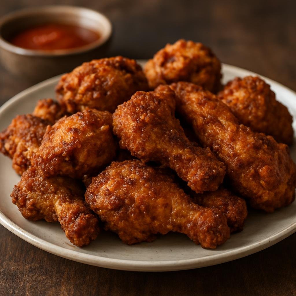 Entree: India – Parsi-Indian – ફરચા ➤ Farcha (Parsi-style spiced fried chicken pieces marinated and crisp-fried) recipe