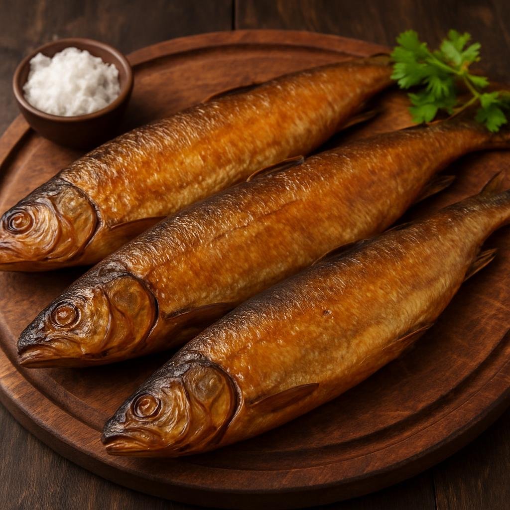 Entree: Russia – Far East Russia – Копчёный омуль ➤ Kopchonyy omul (Hot-smoked Lake Baikal omul, a richly flavored whitefish cured and smoked over local wood) recipe