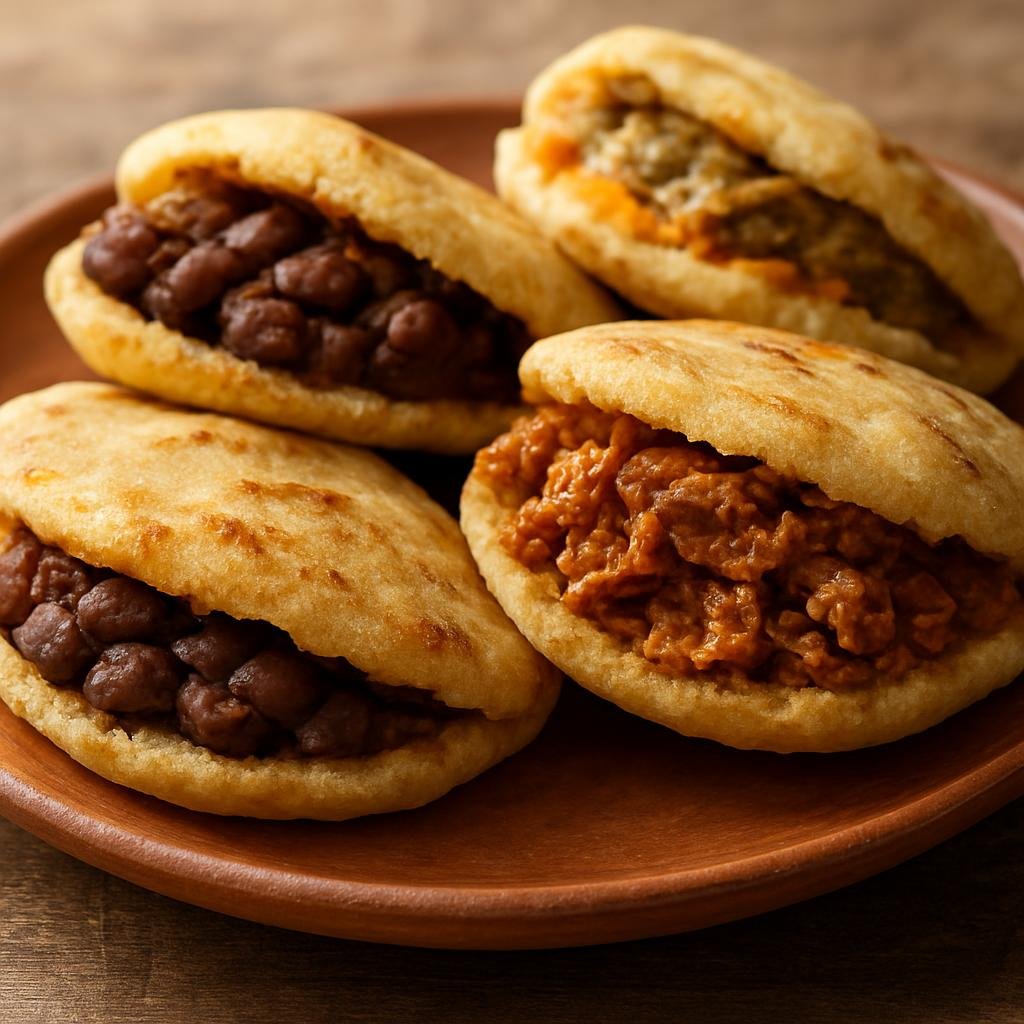 Entree: Mexico – Mexican Street Food Classics – Gorditas (Thick corn masa pockets split and filled with savory fillings such as meat, beans, or cheese) recipe